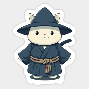 Kawaii Cat in Japanese Costume Sticker